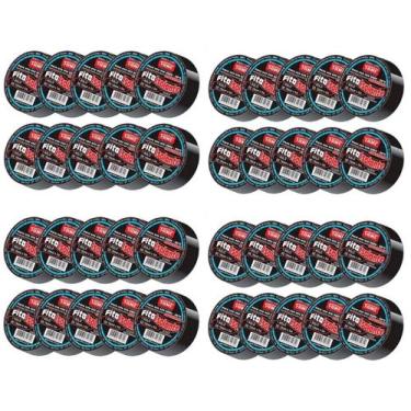 Imagem de Kit 40 fitas isolante PVC antichama 20mx19mm preta FAME