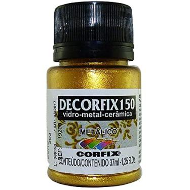 Imagem de Tinta Decorfix150 (Porcelana) Metálica 37ml Corfix Avulso OURO 393