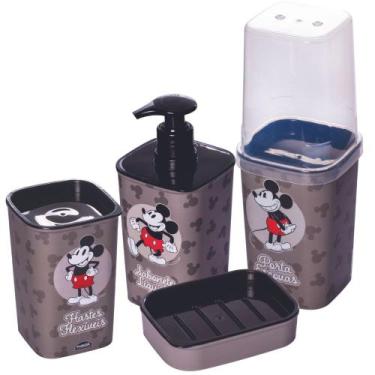 Imagem de Kit de banheiro Mickey porta escovas + porta cotonete + porta sabonete