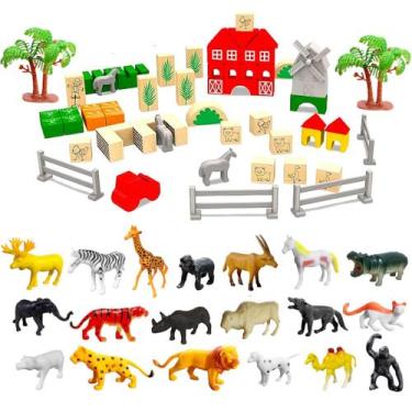 Imagem de Brincando de Fazendeiro Brinquedo de Montar com 36 animais - Xalingo, 