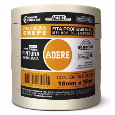 Imagem de Kit 16RL Fita Crepe 18x50 427 Pintura Imobiliaria Profis - Adere