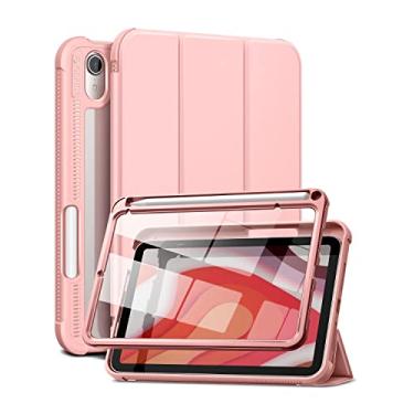 Imagem de Capa para iPad Mini 7 (A17 Pro) 2024 e iPad Mini 6 2021, [protetor de tela embutido] [hibernar/despertar automático] [suporte de lápis] iPad Mini 6ª geração 21.1 cm capa flip de couro macio com