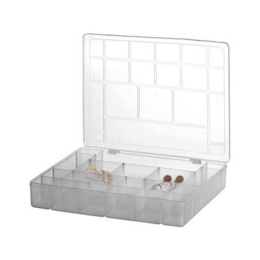 Imagem de Caixa Organizadora Grande Estojo Transparente 20 Divisórias - Plasmont