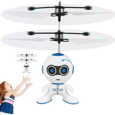 Imagem de Mini Drone Voador - Robô Helicóptero Voador Infravermelho Brinquedo Luzes LED Recarregavél, Movimento por Indução, Brinquedo Interativo