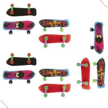 Imagem de 10 Mini Skate Infantil Manobras Brinquedo Sacolinha Surpresa Presente 