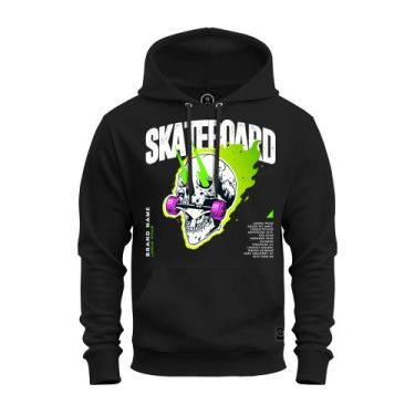 Imagem de Moletom Premium Algodão Unissex Blusa De Frio Bolso e Capuz Skate Boar