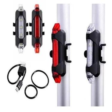 Imagem de Lanterna Traseira Bicicleta  Pisca Usb Recarregável - LL