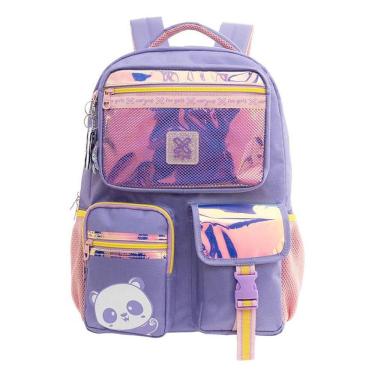 Imagem de Mochila Escolar Infantil Panda 13941 Lilás - Xeryus