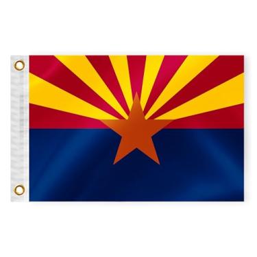 Imagem de Bandeira náutica do estado do Arizona 30 x 45 cm dupla face 3 camadas AZ bandeira marinha nylon pequeno iate vela pontão barco ATV bicicleta caminhão motocicleta banner latão ilhós patriótico fora (AZ