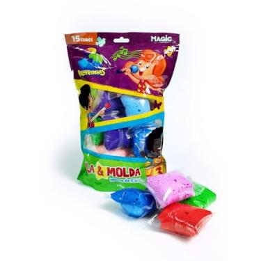 Imagem de Massa de E.V.A Pula e Molda 15 Cores e 150g Magic Kids 3 Palavrinhas