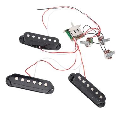 Imagem de Conjunto de Captador de Guitarra SSS, Bobinas Pretas para Baixo, Captador Humbucker para Painel de Guitarra Elétrica ST