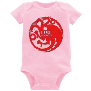 Imagem de Body Bebê Fire and Blood Targaryen - Foca na Moda, Rosa bebê, G