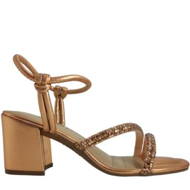 Imagem de Sandalia Salto em Bloco Metalizada Dakota Y6693 - Metal Rose - 39