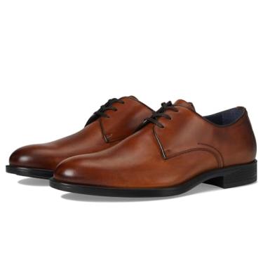 Imagem de Johnston & Murphy Sapato social Flynch de bico liso com cadarço, Couro de bezerro italiano caramelo, 40