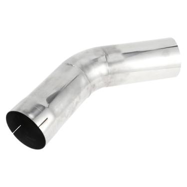 Imagem de Motoforti Tubo de escape de mandril de corte de 45 graus DIY personalizado carro modificado tubulação tubulação 89 mm/3,5" OD 200 mm/8 comprimento T304 aço inoxidável prateado