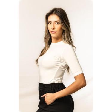 Imagem de Camiseta Feminina Manga 3/4 Off White - Vai de Basico, GG