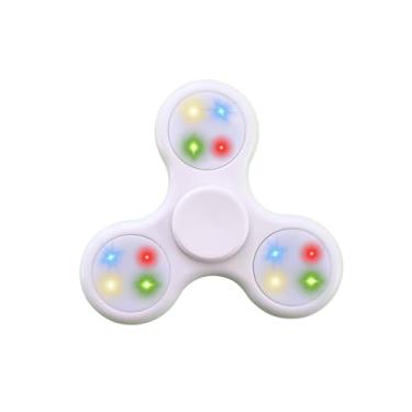 Imagem de Pop It Hand Spinner com LED Giratório - Brinquedo Antiestresse Iluminado Cor Branco - Diversão e Relaxamento para Todas as Idades