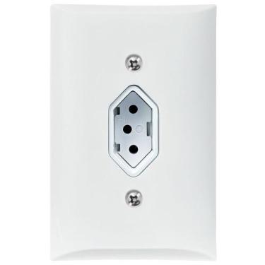 Imagem de Tomada Simples 2p+t 10A Com Placa Espelho Branco Com Inmetro - EPM ACE