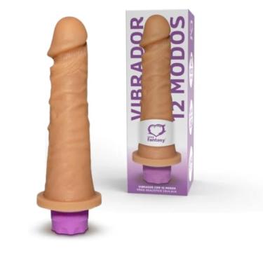 Imagem de Pênis Realístico Recarregável 18 X 4,4Cm Com 12 Vibrações Adeus Rotina e Mais Prazer Sem Pilhas