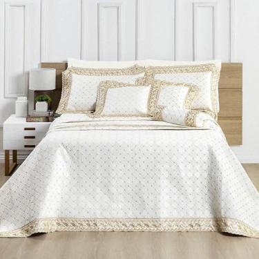 Imagem de Cobre Leito King Royale Percal 200 Fios Algodão 6 Peças - Off White - 