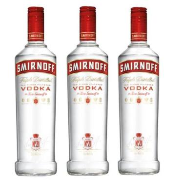 Imagem de Vodka Smirnoff Triple Distilled Garrafa 998 ml - Kit 3 Garrafas de Vod