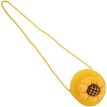 Imagem de DEARMAMY Bolsa Transversal De Palha Trançada Mini Bolsa De Ombro De Verão - Bolsa De Praia Bege Trançada À Mão Bolsa De Palha Boho Com Alça De Corda Ajustável (5 5 X 5 5 36 Pol.)