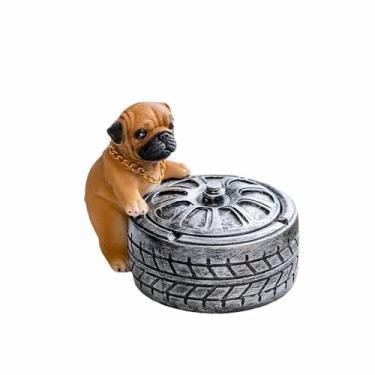 Imagem de Cinzeiro de mesa criatividade com tampa. Modelagem bonita cinzeiros de mesa de resina para mulheres de moda divertido simples para fumar para uso doméstico escritório ornamentos (tamanho: Brown)