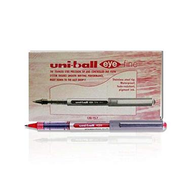 Imagem de uni-ball UB-157 Eye Fine Rollerball Pens, Red Uni Super Ink, ponta de 0,7 mm, caixa com 12