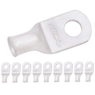 Imagem de Selterm 6 AWG 0,63 cm (almofada larga) (10 peças.) UL Marine Grade Wire Lugs, pontas do cabo da bateria, ilhós de cobre estanhado, conectores de terminal de anel tubular [B22]
