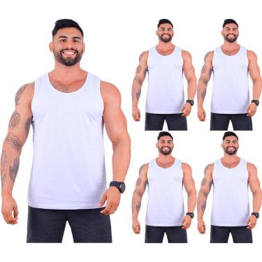 Imagem de Kit 5 Regatas Clássicas MXD Conceito Slim Cores Básicas e Mescladas Lisas-Masculino