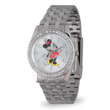 Imagem de Relógio feminino Minnie Mouse, estiloso, Minnie Mouse, elegante, relógios perfeitos, clássico, pulseira de aço inoxidável prata, Prata