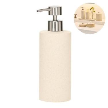 Imagem de Dispenser Porta Sabonete Líquido 500ml Em Cerâmica Super Luxo Moderno 
