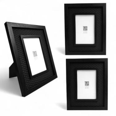 Imagem de Kit 3 Porta Retrato 10x15cm Paspatur Tramado Natural JAVA - Tokio Desi
