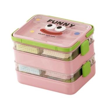 Imagem de menolana Caixa de armazenamento de blocos, brinquedos, compartimentos grandes, organizador de brinquedos, caixa organizadora para crianças, Rosa, 5 Camadas