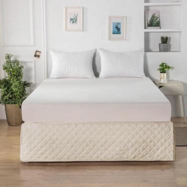 Imagem de Saia Box Matelasse Solteiro 0,88 X 1,88 X 0,35 - Niazitex, MARFIM