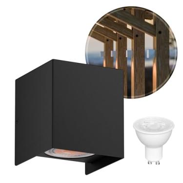 Imagem de Arandela Pergolado Foco Luminária Em Alumínio + LED GU10 MR16 6.5w MF291 (Preto/Branco Frio)