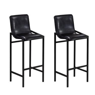 Imagem de Kit 2 Banquetas para Sala de Jantar Estofadas Premium Preto Fosco