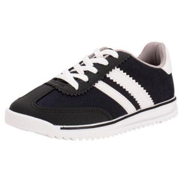 Imagem de Tênis infantil molekinho 2868201, Preto, Branco, 29