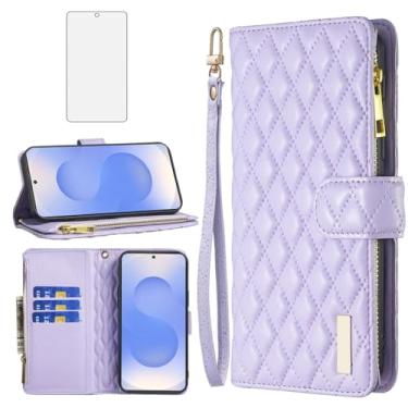 Imagem de Asuwish Capa de telefone para Samsung Galaxy S25 Plus S25+ 5G capa carteira com protetor de tela e suporte de cartão de crédito flip de couro acessórios para celular S25Plus 25S + S 25 25+ SM-S936U