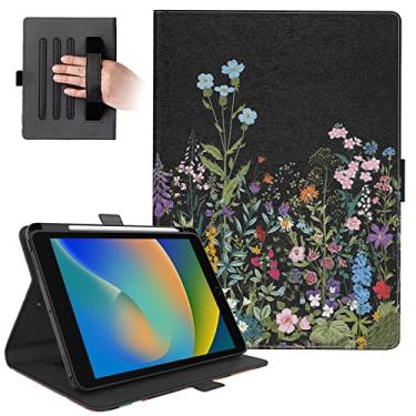 Imagem de Dteck Capa para iPad 9ª/8ª/7ª Geração, Capa de Couro PU para iPad 10.2 2021 2020 2019 Capa Flip Stand com Suporte de Caneta Auto Despertar/Despertar para iPad 9ª/8ª/7ª Geração 10,2 polegadas 2021 2020 2019 Tablet, Flores