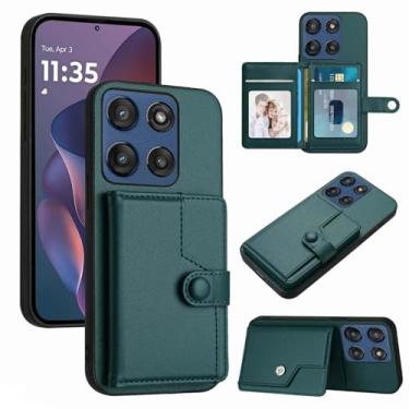 Imagem de Moment Dextrad Capa para Moto G Stylus 2025 com porta-cartões, carteira com 5 compartimentos múltiplos, bloqueio RFID, proteção de camada dupla de couro TPU interior, capa flip com suporte para Moto G