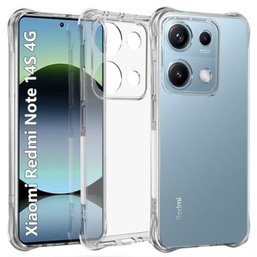 Imagem de USTIYA Capa para Xiaomi Poco Redmi Case Uso Resistente, Bumper Absorção Choques em TPU Transparente Capinha Protector Câmera Espessamento nas Quatro Pontas da Carcasa (Redmi Note 14s)