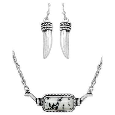 Imagem de Rosemarie & Jubalee Colar Howlite semiprecioso estilo ocidental feminino, One Size, Liga metálica, howlita, Howlite