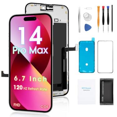 Imagem de Para iPhone 14 Pro Max tela de substituição 6,7', 3D Touch COF FHD Display Kit de reparo completo, montagem de vidro digitalizador com conjunto de ferramentas, vidro temperado, instruções (sem