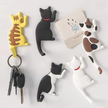 Imagem de Gancho Imã Para Geladeira Emborrachado Multiuso Gatinho C2187 - JW SHO