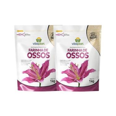 Imagem de Kit 2 Fertilizante Adubo Vitaplan Farinha De Osso - 1kg