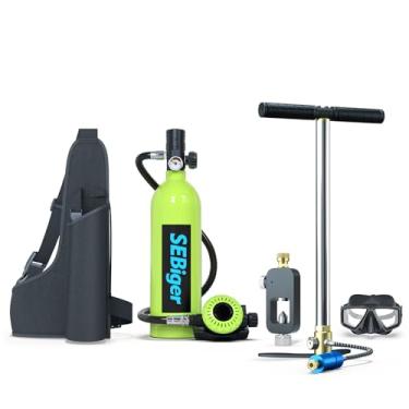 Imagem de SEBiger Mini tanque de mergulho S400plus 1.0L portátil mini tanque de mergulho reutilizável garrafa de pônei até 20 minutos kit de tanque de ar de mergulho cilindro de oxigênio para resgate de