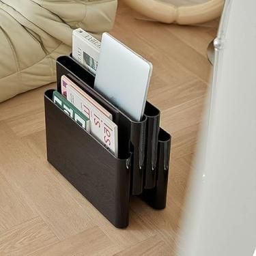 Imagem de Porta-revistas Organizador De Arquivos De Revista Organizador De Pastas Para Revistas Livros Jornais Tablets Teclados De Laptop Fones De Ouvido Em Home Office, Black