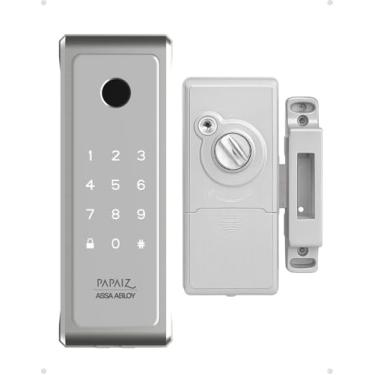 Imagem de Papaiz - Fechadura Eletronica Com Biometria SL140 Bio Prata de Sobrepor