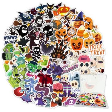 Imagem de Adesivos de Halloween LINAYE 300PCS impermeáveis para crianças